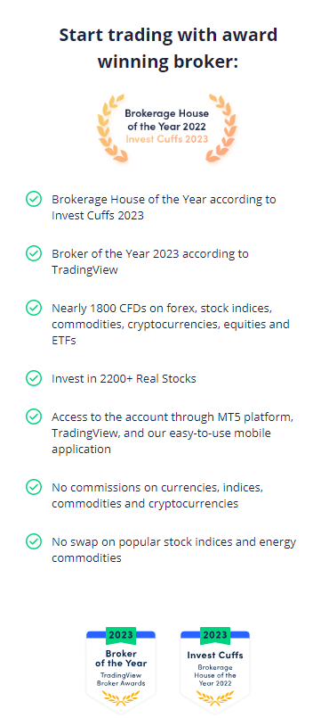 Screenshot of OANDA's official website displaying their awards.