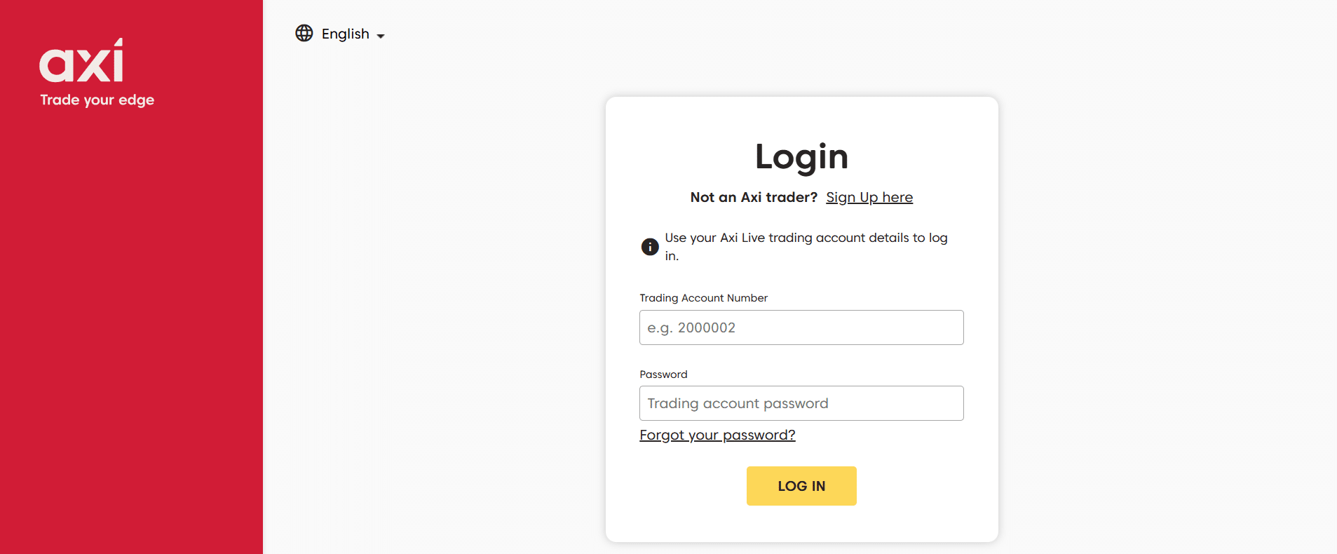 AXi Create account