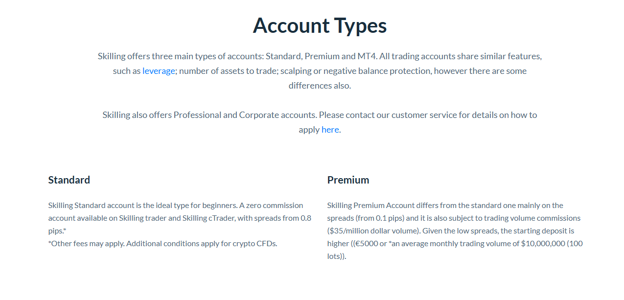 Skiling standard account and premium account