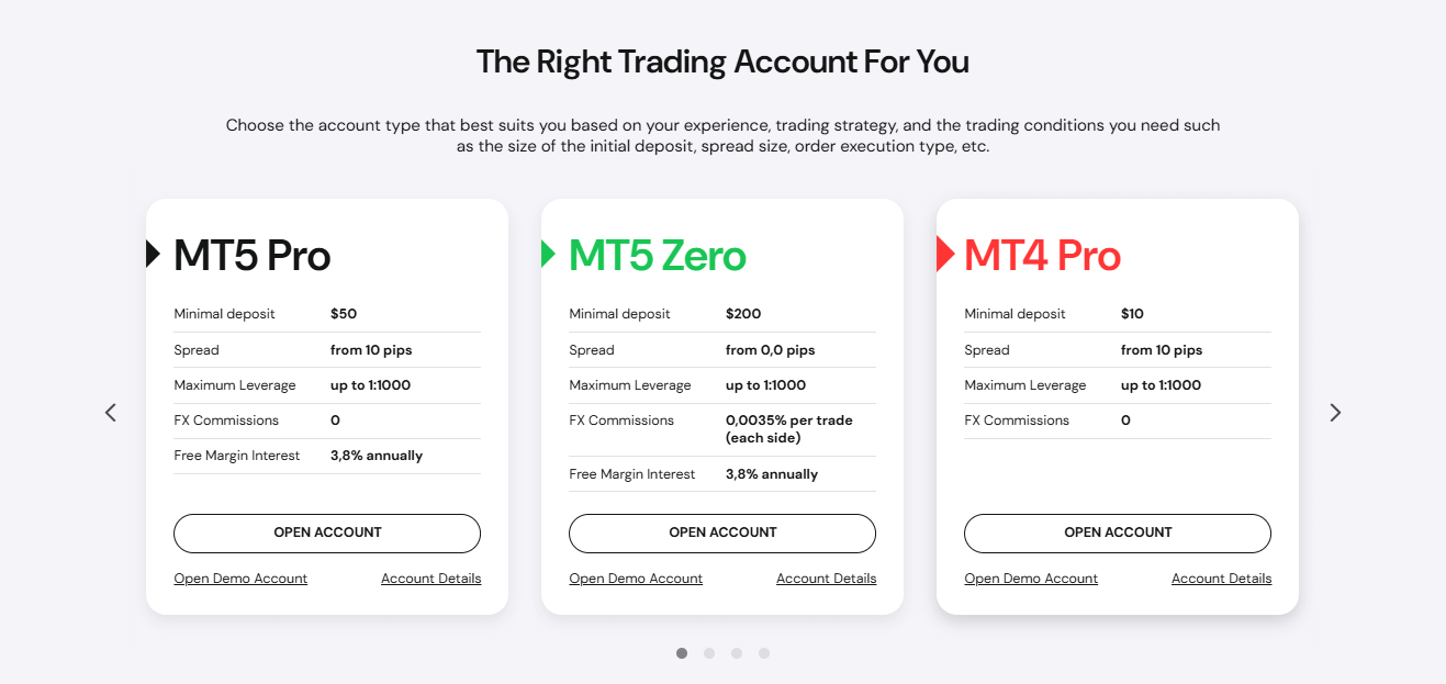 NordFX accounts