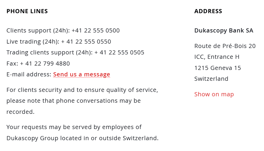 Dukascopy supports