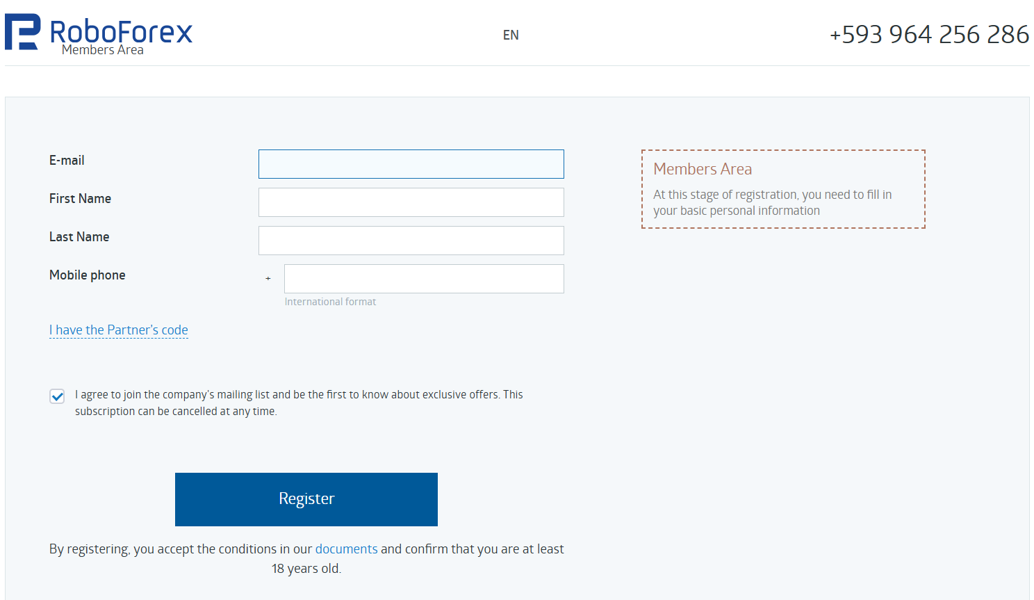 robofx register