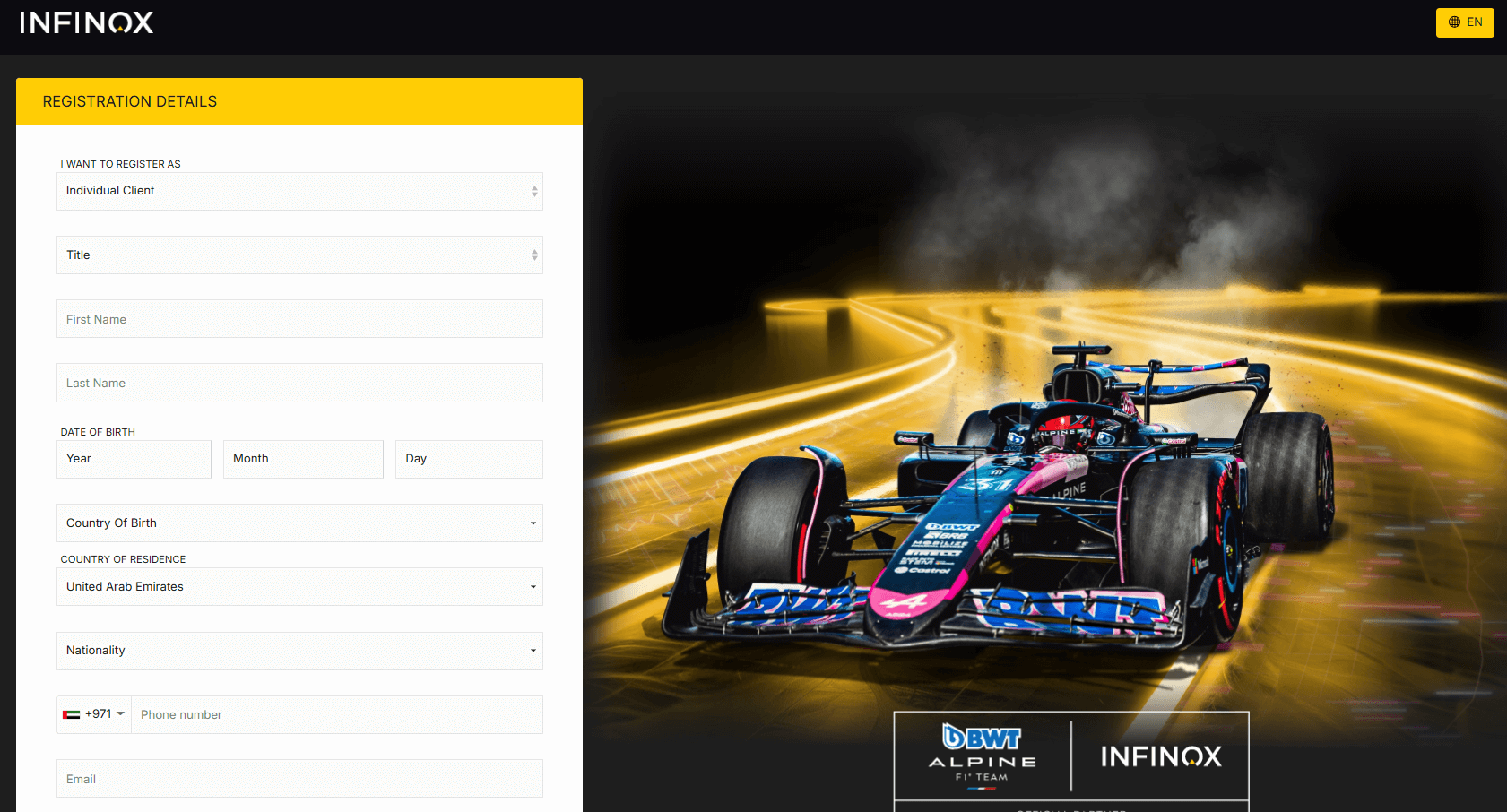 infinox REGISTER