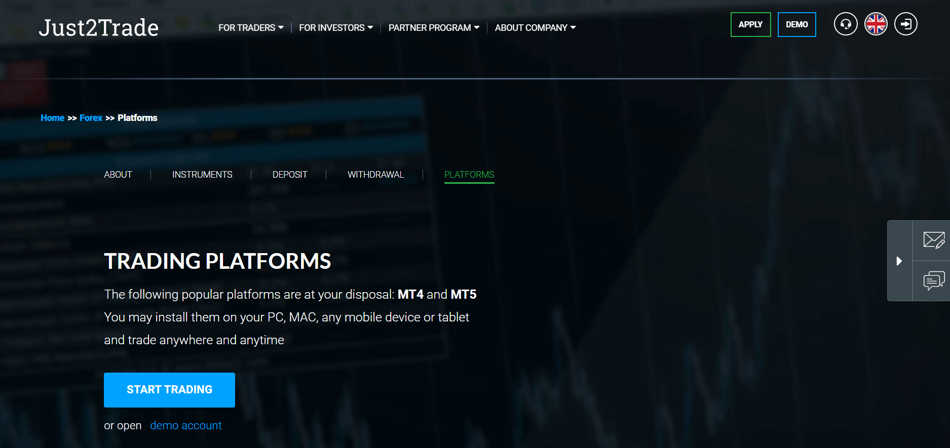 just2trade platforms MT5