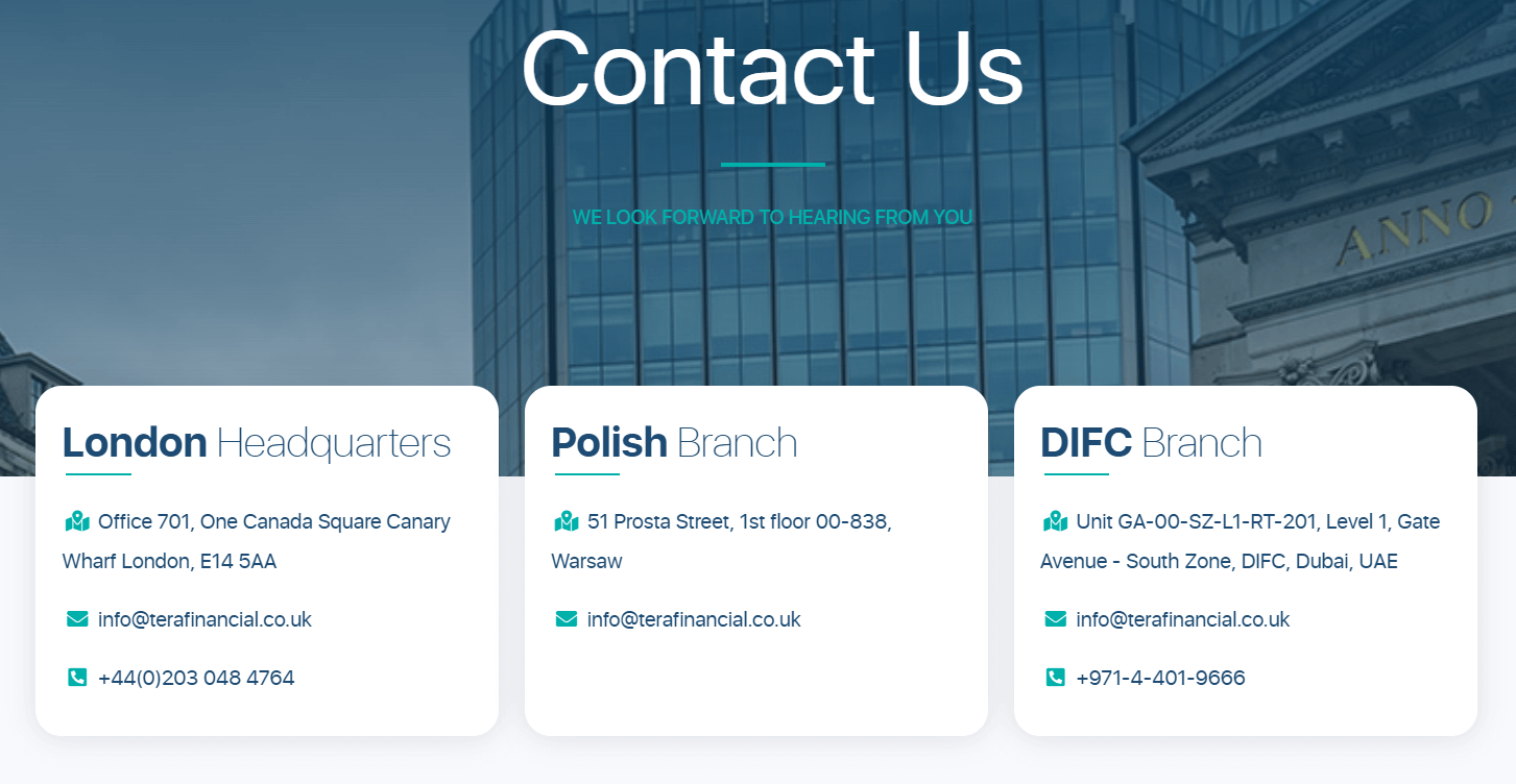 tera contacts