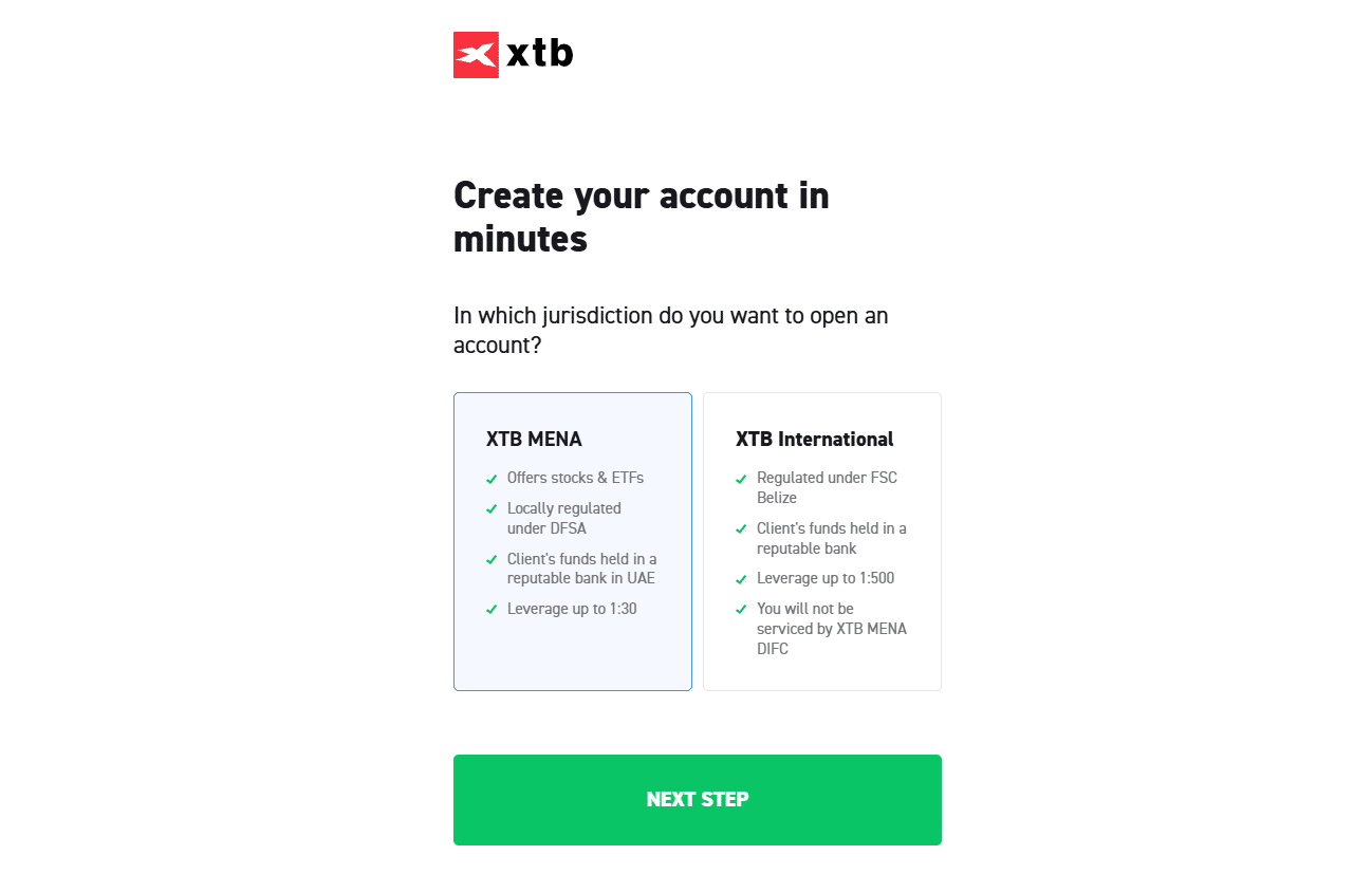 xtb singup