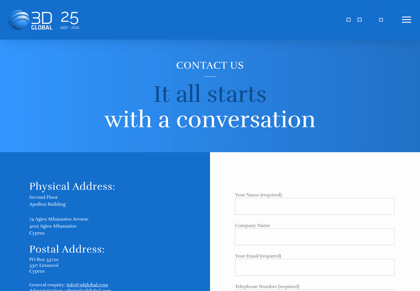 3D Global Financial Services Ltd contact and support page