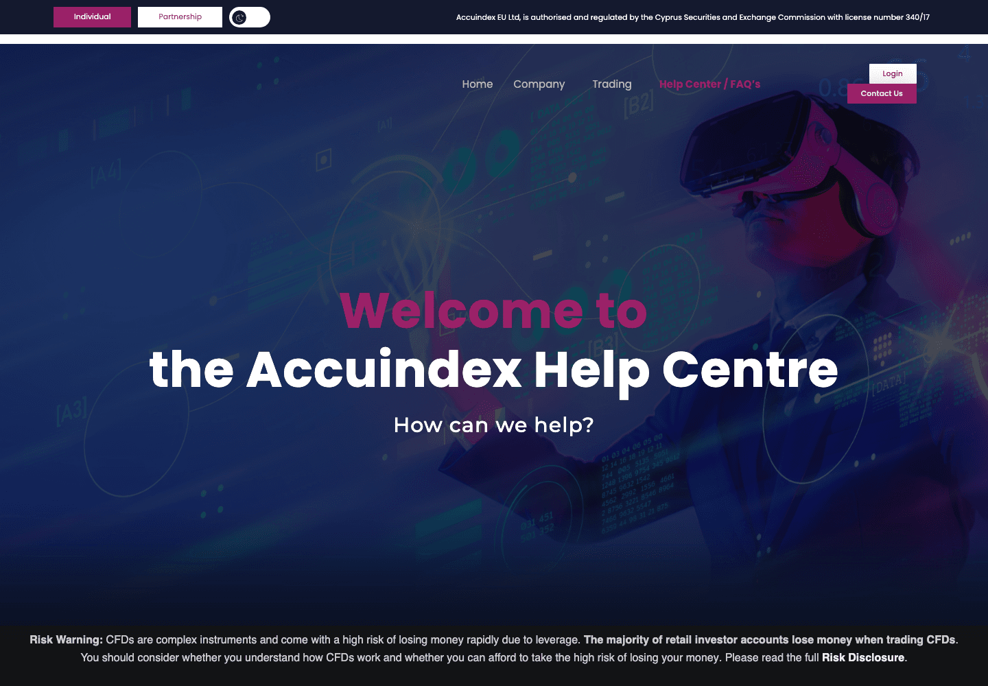 Accuindex EU Ltd contact and support page