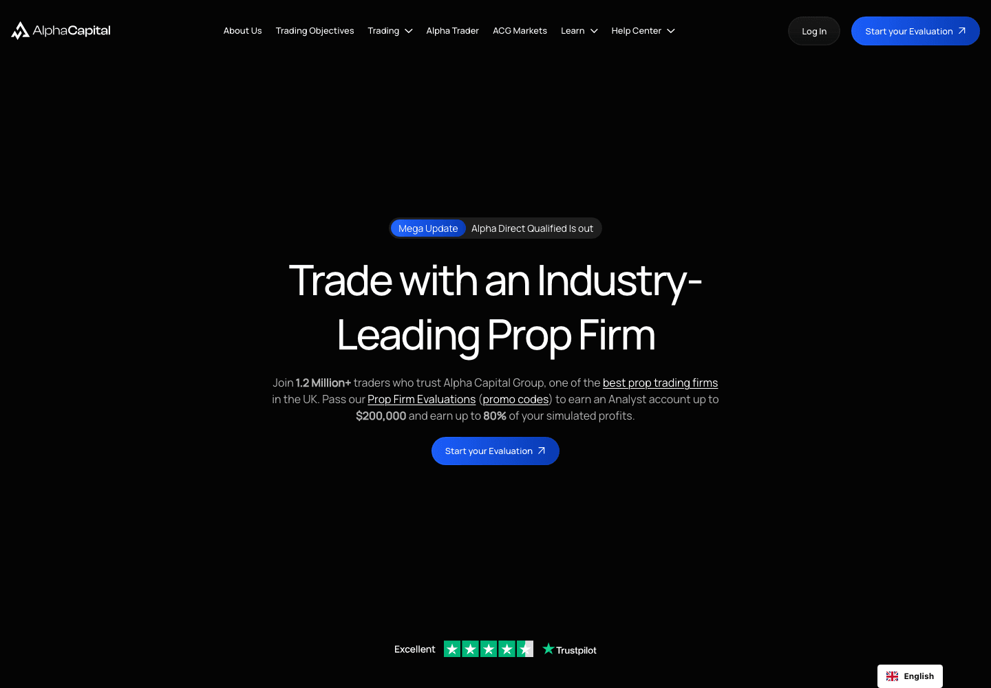 Alpha Capital Group homepage captured from a UK exit on 29 July 2026
