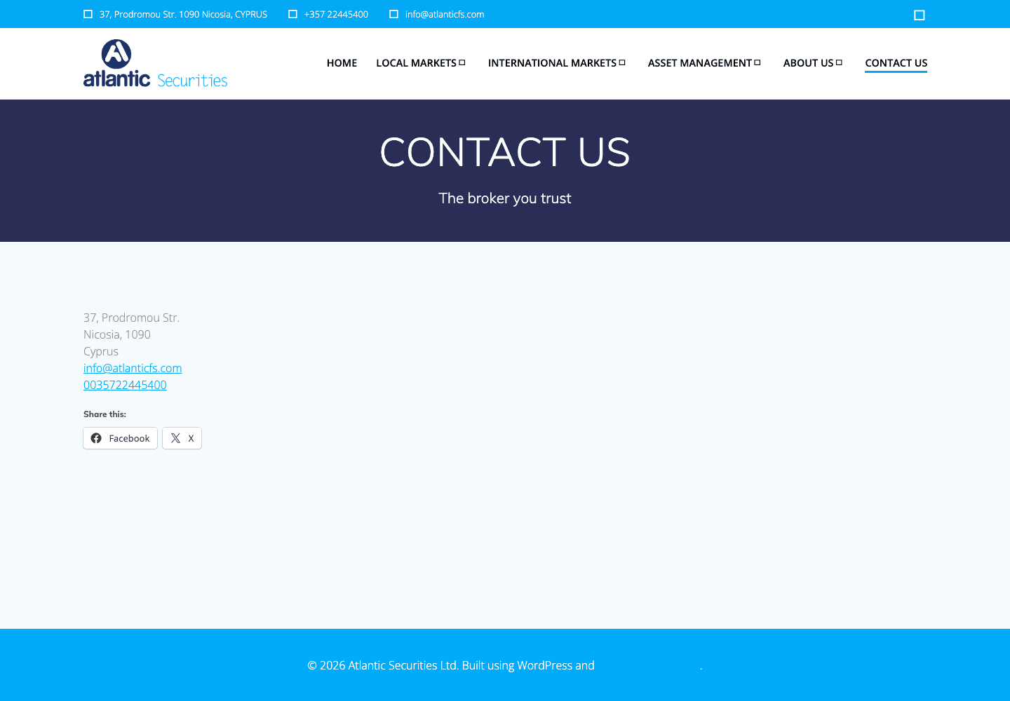 Atlantic Securities Ltd contact and support page
