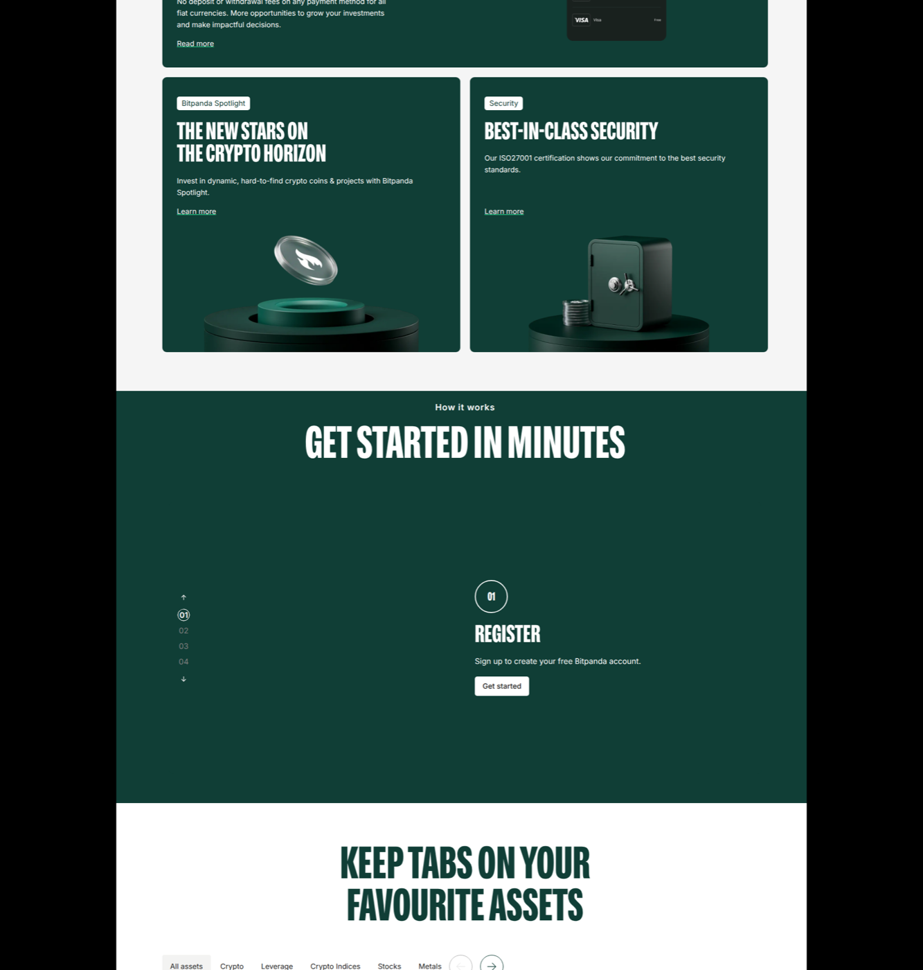 Bitpanda homepage served to a German exit