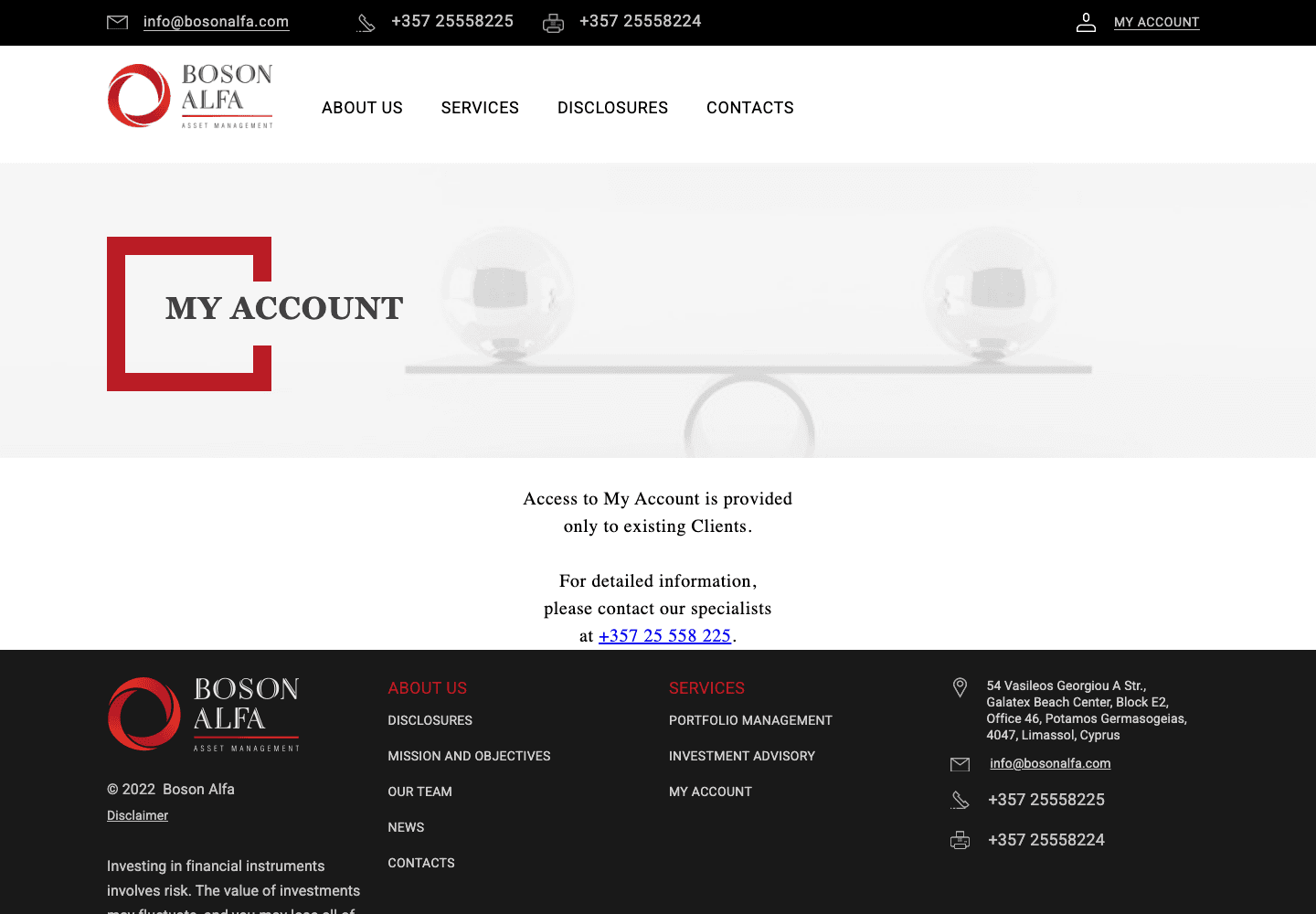 Boson Alfa account types and pricing