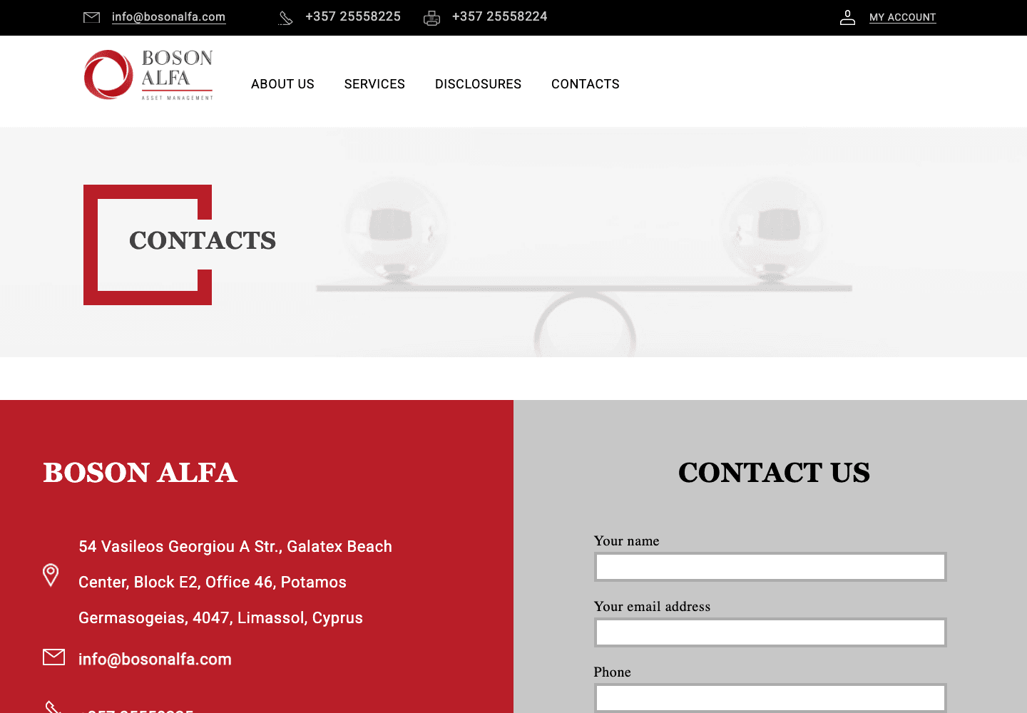 Boson Alfa contact and support page