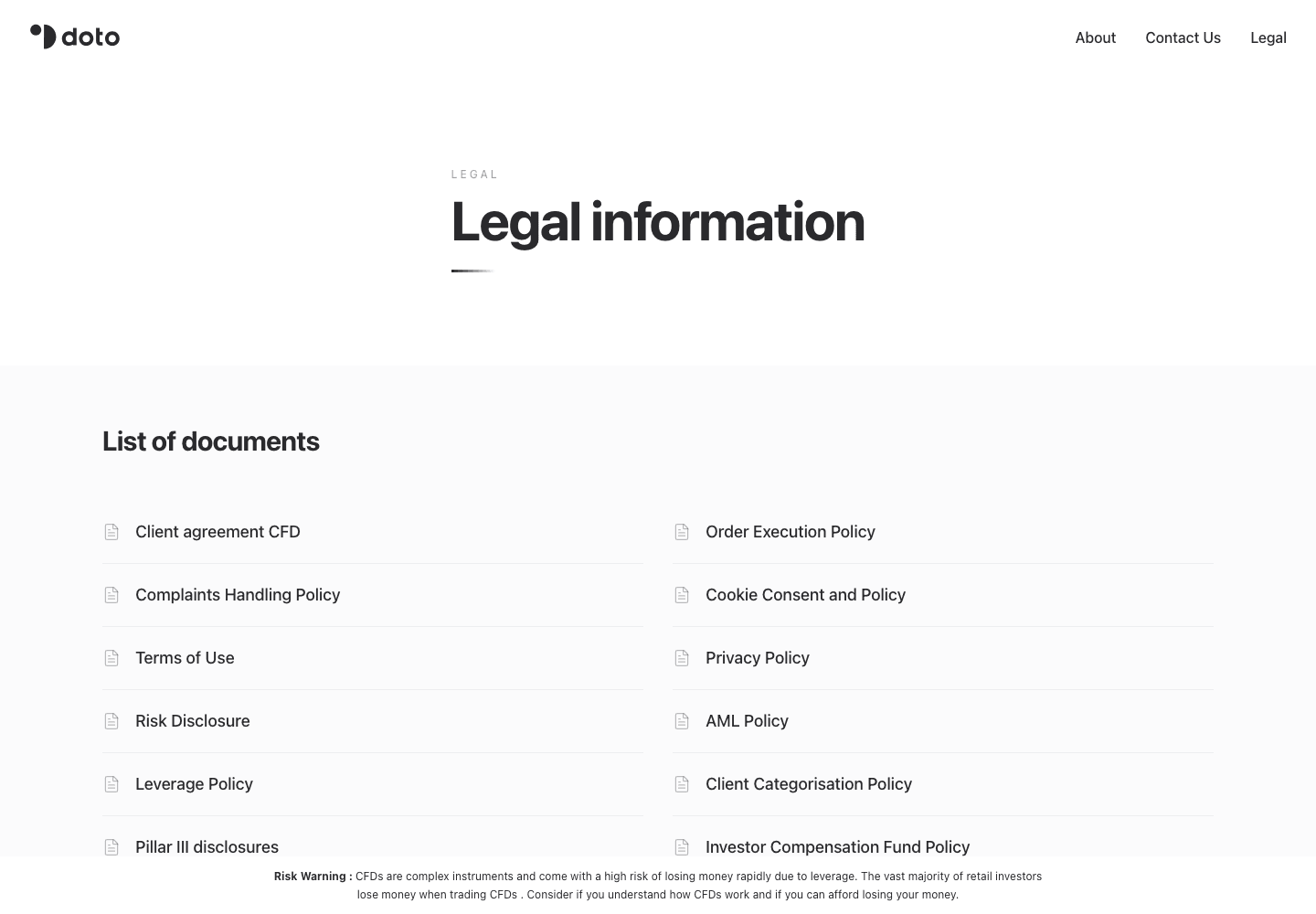 The legal document library published at doto.eu/legal