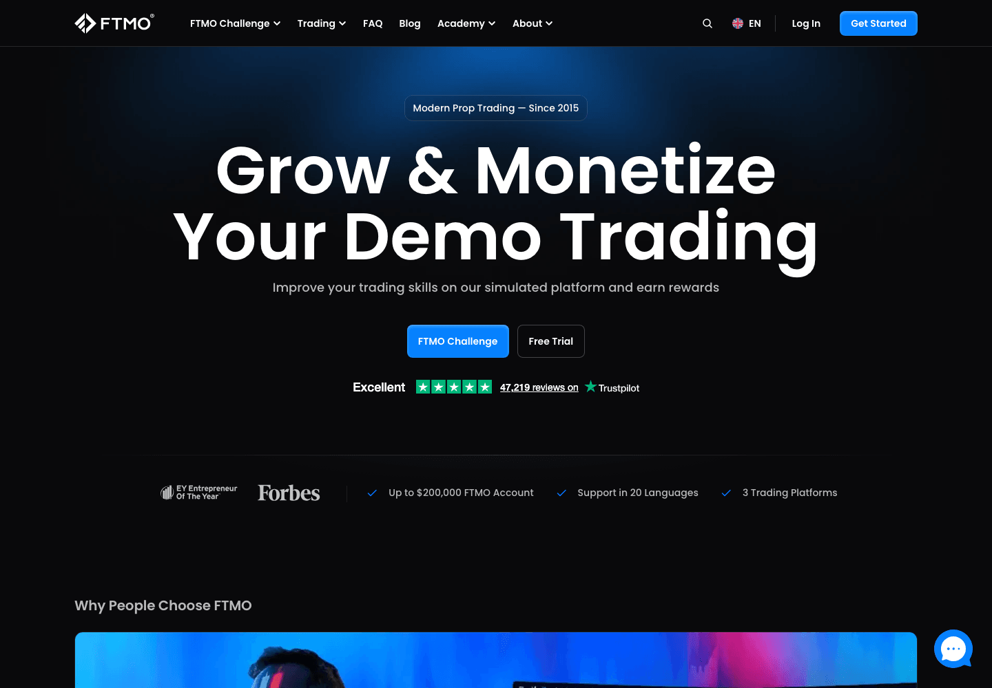 FTMO homepage