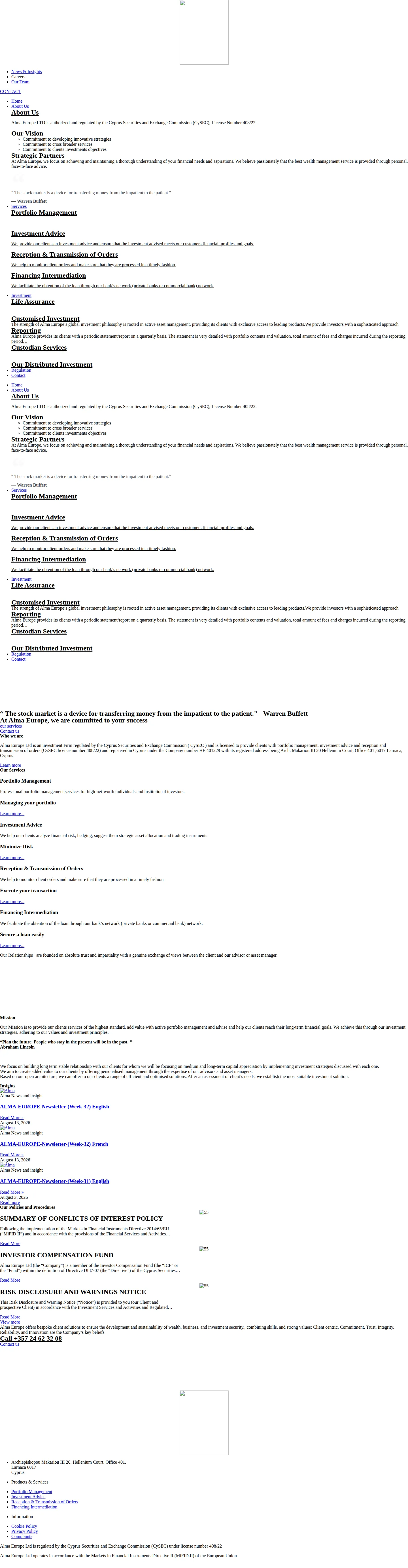 ALMA Europe Ltd GB root page as we captured it