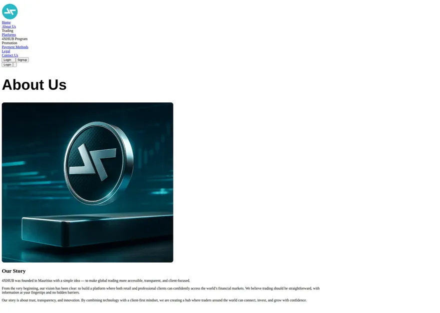 4XHUB int-ae-about page as we captured it