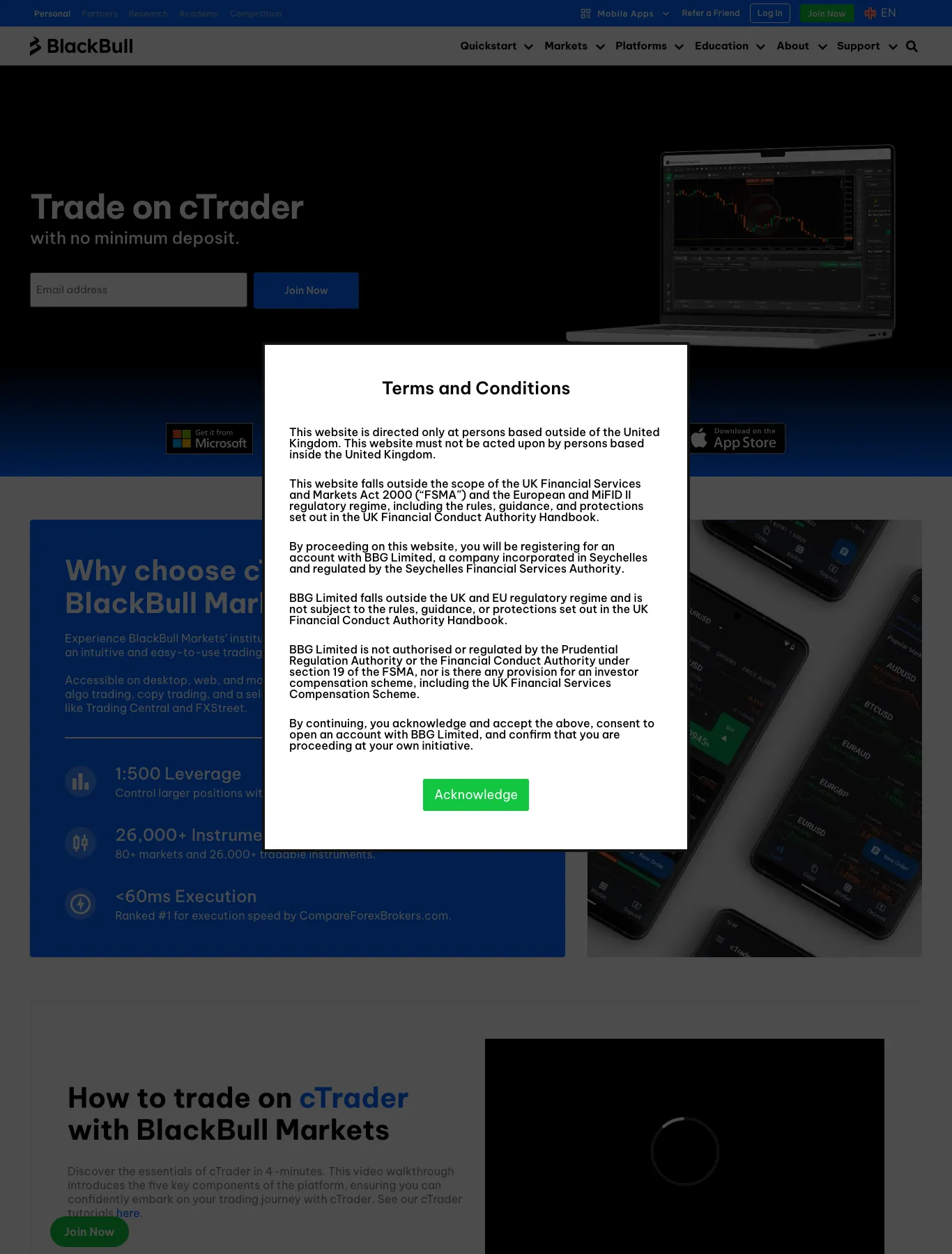 Blackbull Markets live-ctrader page as we captured it