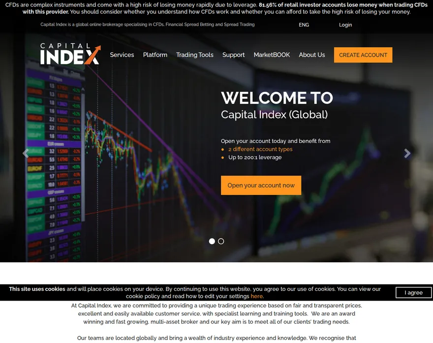 Capital Index AE root page as we captured it