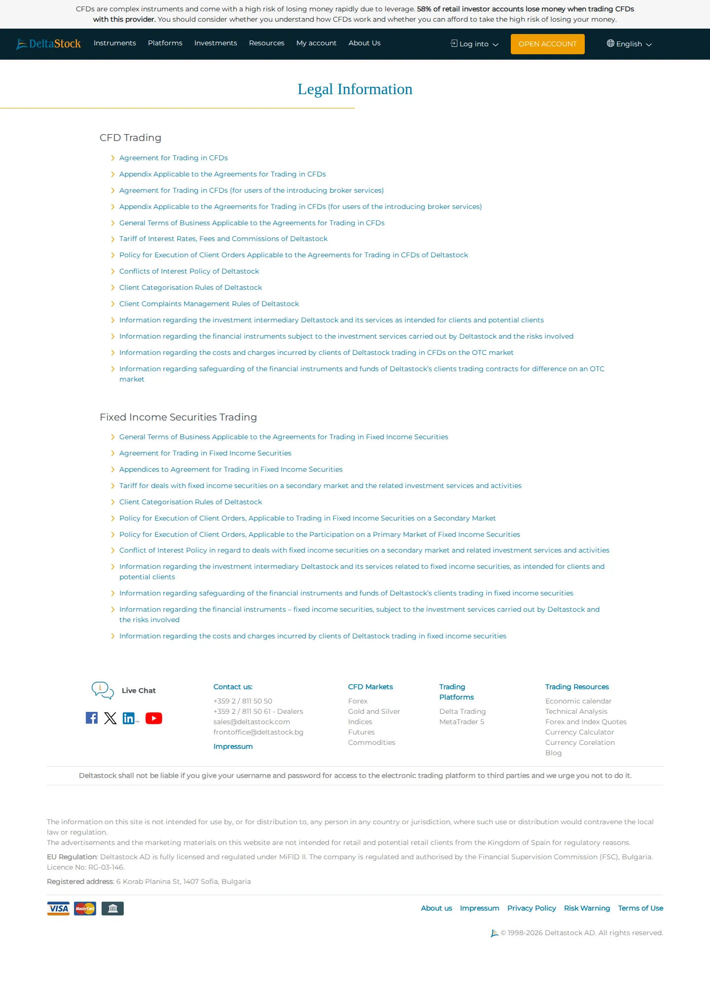 DeltaStock AE legal page as we captured it