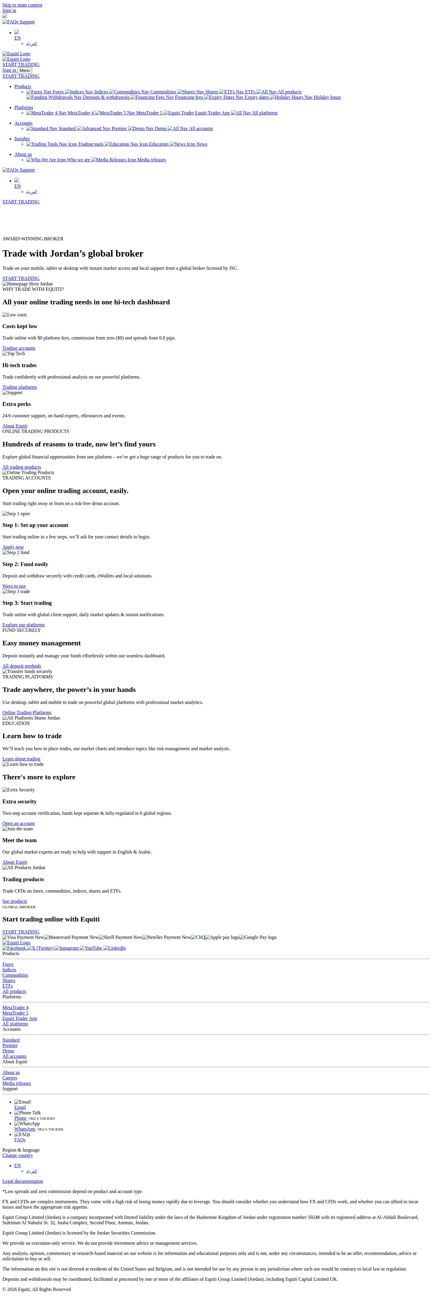 Equiti AE terms page as we captured it