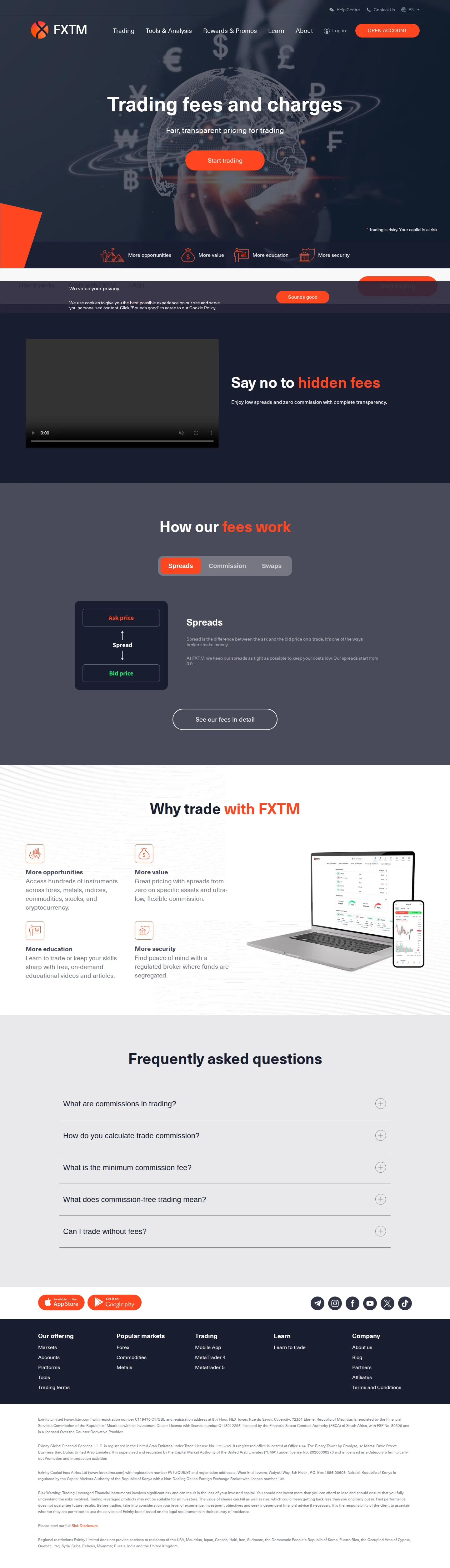 FXTM live-fees page as we captured it