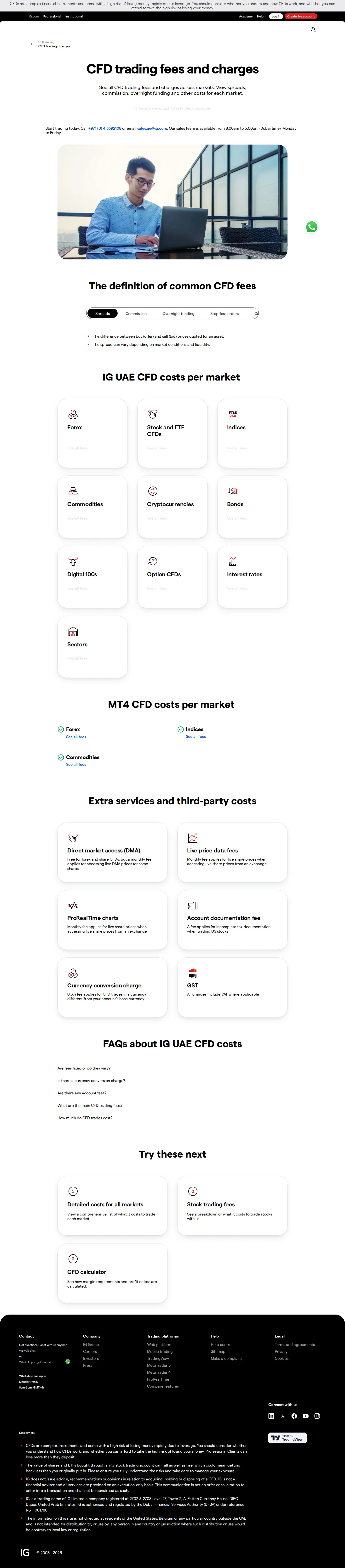 IG AE fees page as we captured it
