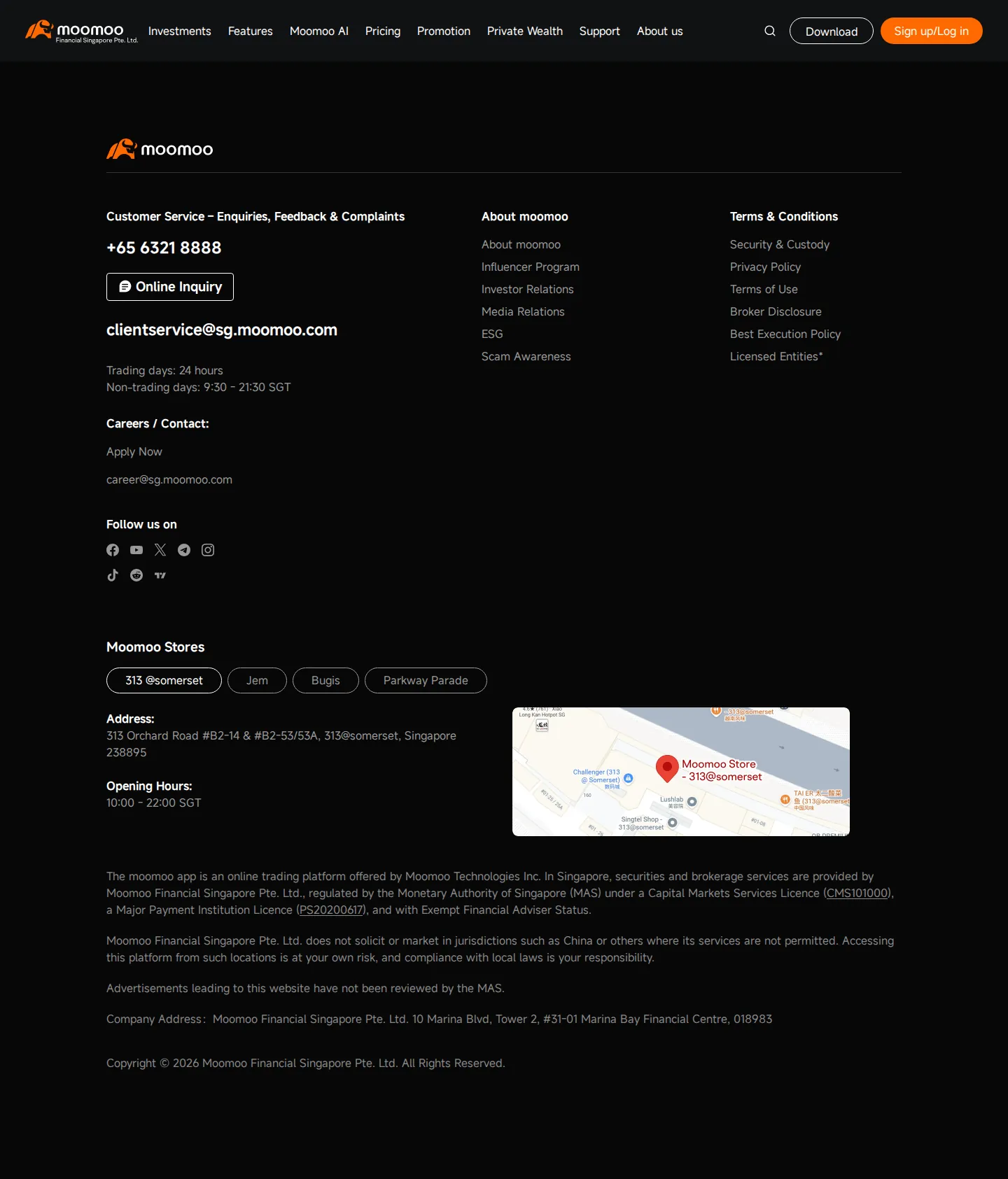 Moomoo AE accounts page as we captured it