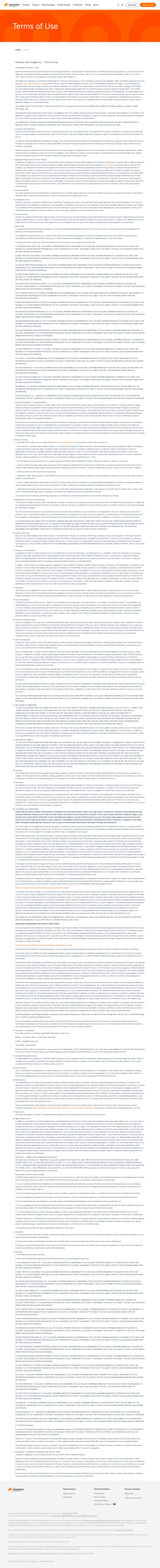 Moomoo AE terms page as we captured it