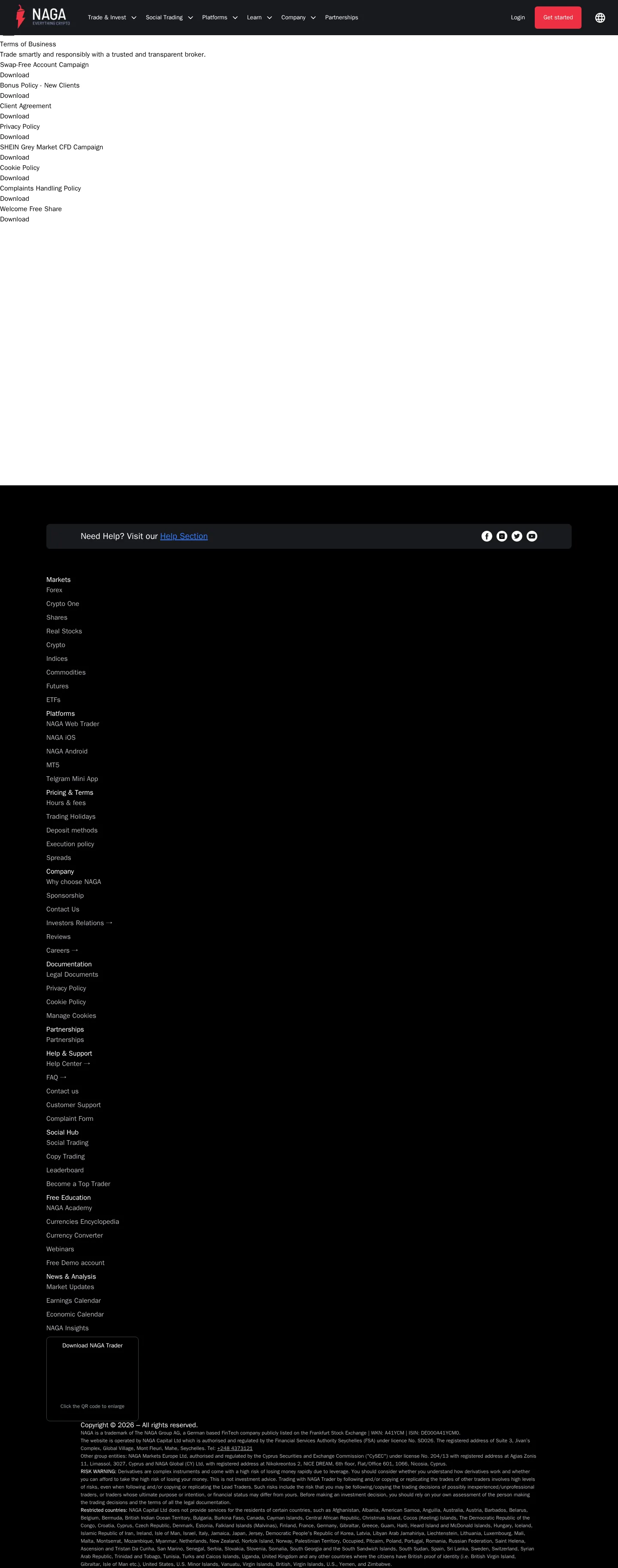 NAGA AE legal page as we captured it