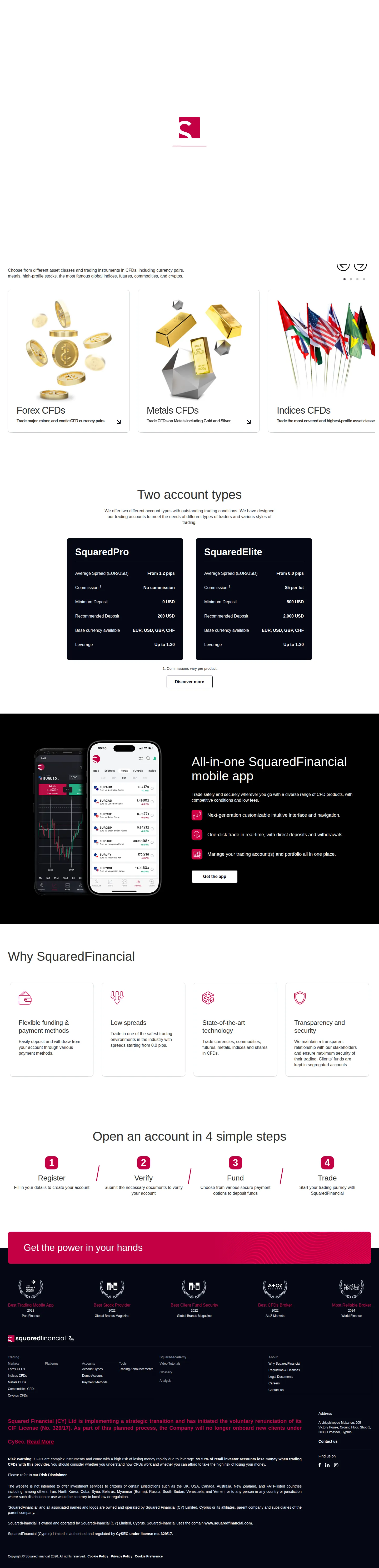 SquaredFinancial AE root page as we captured it