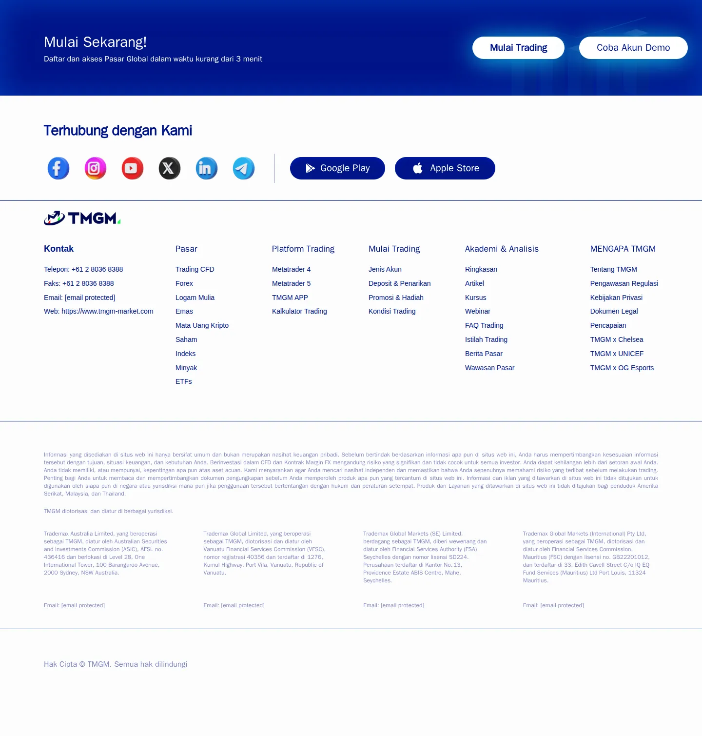 TMGM AE accounts page as we captured it
