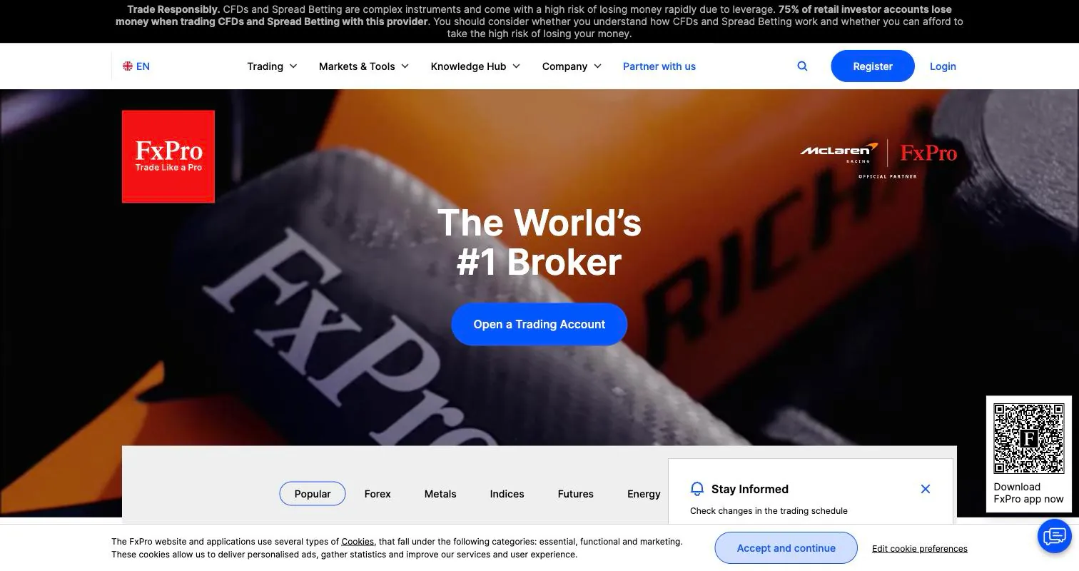 FxPro live-root page as we captured it