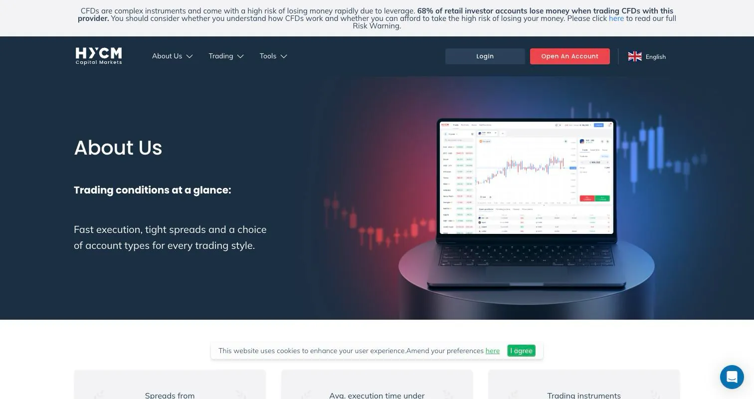 HYCM live-uk-about page as we captured it