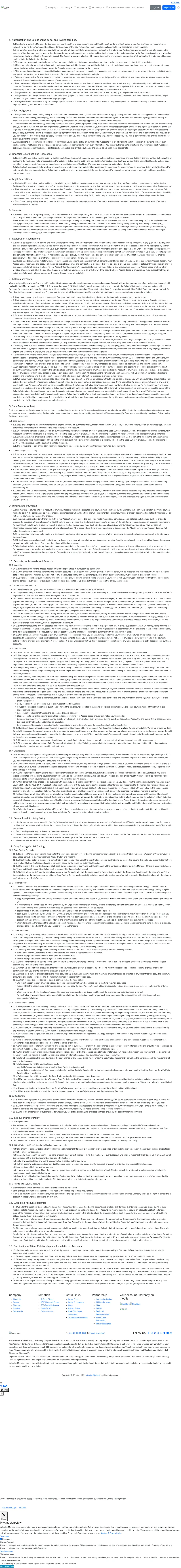 Uniglobe Markets AE terms page as we captured it